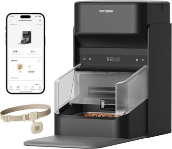 PETLIBRO RFID Automatic Cat Feeder, Collar Sensor for Personalized Meals, Cats Recognition, Diet Tracking and Anti-Stealing for Multi-Pets Homes and Different Diets, Wi-Fi Programmable Food Dispenser